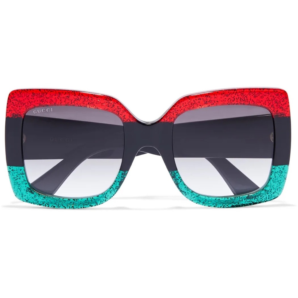 Gucci Oversized Square-Frame Glittered Sunglasses - image 1